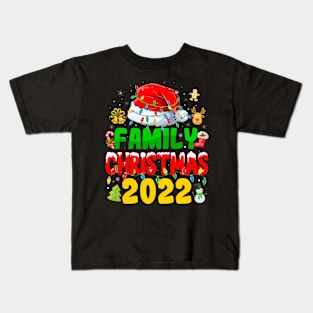 Family Christmas 2022 Matching Shirts Squad Santa Elf Funny Kids T-Shirt